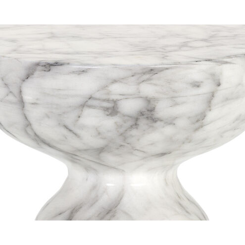 Goya 20 X 13.5 inch Marble Look / White Outdoor End Table